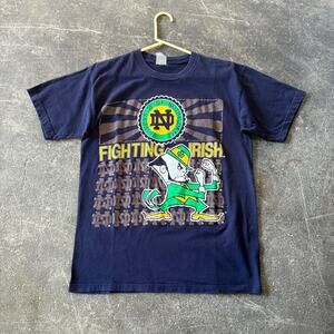 Vintage Notre Dame T Shirt Mens M Blue College Fighting Irish Single Stitch